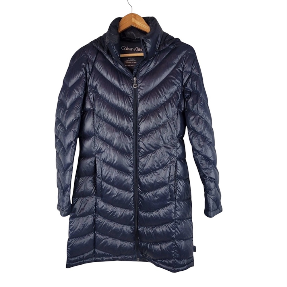 Calvin Klein Packable Down Puffer Coat Navy Blue Small‎